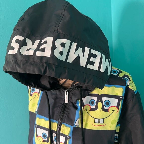 EUC Unisex Members Only X Nickelodeon SpongeBob Square Pants Hooded Windbreaker - Picture 7 of 11
